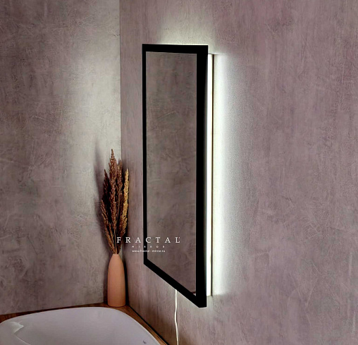 Прямоугольное зеркало с подсветкой ambilight в алюминиевой раме Alu19