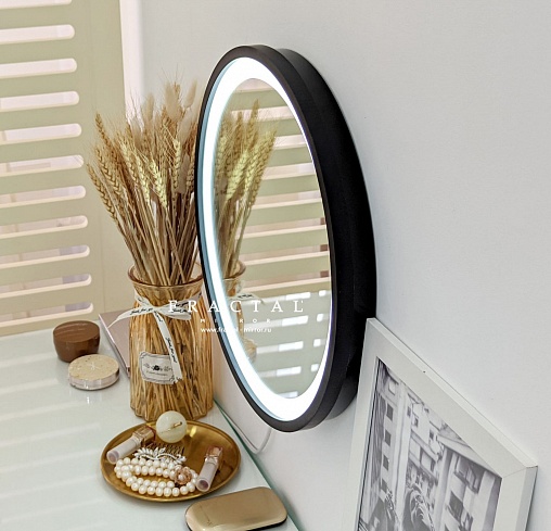 Круглое зеркало с подсветкой в раме F2 (выбор цвета)