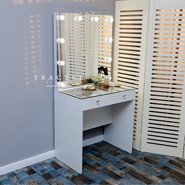 Туалетный столик  MINI Glass + гримерное зеркало 80x80