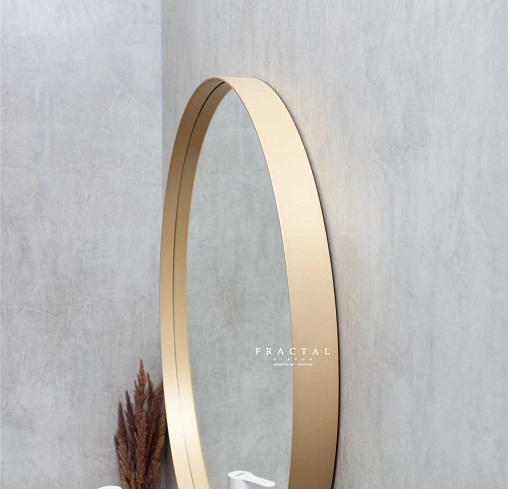 Круглое зеркало в металлической раме Well 40 Brass