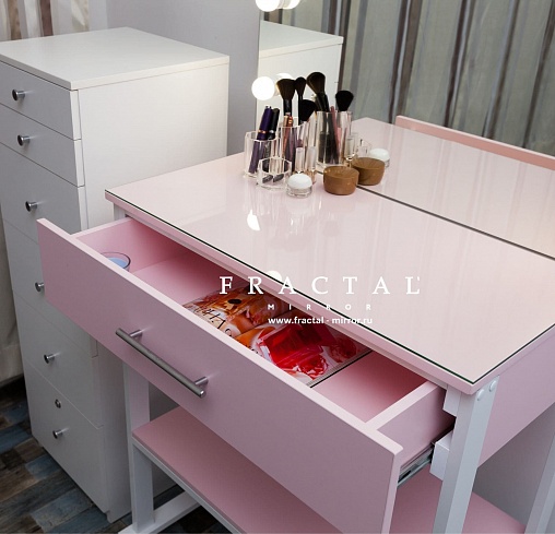 Гримерный стол для визажиста 80 розовый кварц
