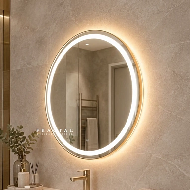 Круглое зеркало с подсветкой в металической раме Well 30+Ambilight