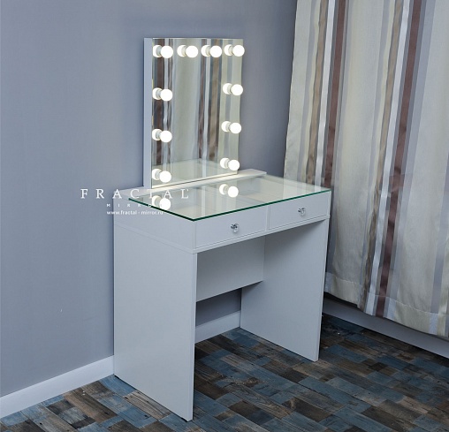 Туалетный столик  MINI Glass + гримерное зеркало 60х50