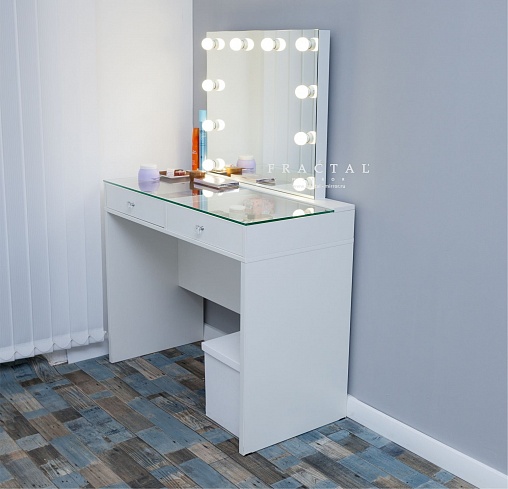 Туалетный столик Optima Glass + гримерное зеркало 60x70
