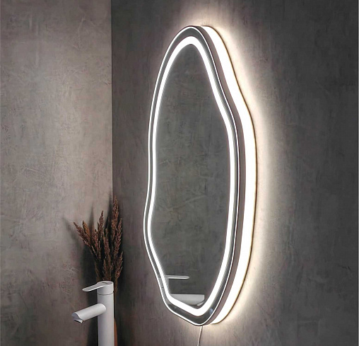 Фигурное зеркало Wow с подсветкой в раме Line +Ambilight