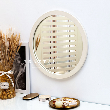 Круглое зеркало в раме F1 Ivory