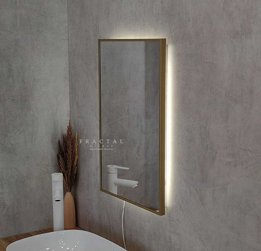Прямоугольное зеркало с подсветкой ambilight в алюминиевой раме Alu8