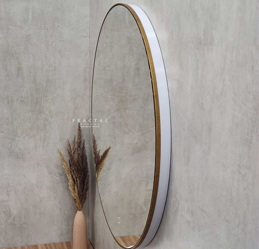 Круглое зеркало с подсветкой ambilight в раме Line Verona Gold