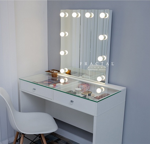 Туалетный столик Optima Glass + гримерное зеркало 70x60