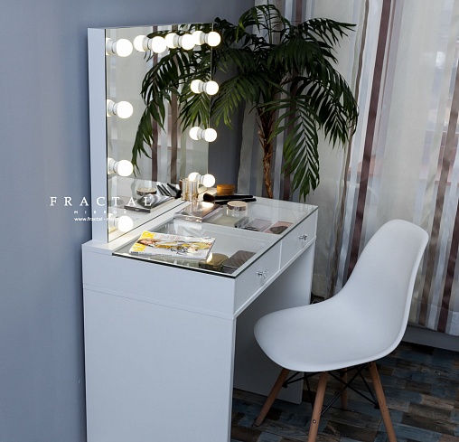 Туалетный столик  MINI Glass + гримерное зеркало 60х70