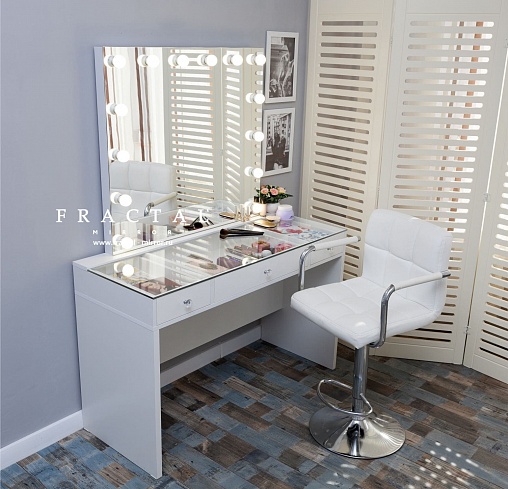 Туалетный столик Maxi Glass + гримерное зеркало 80х90